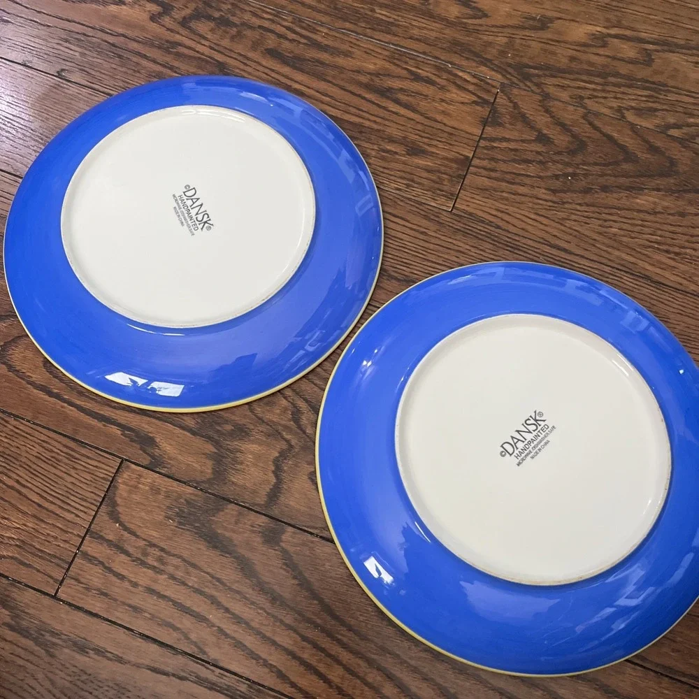Dinner Plate Dansk China Caribe Bahama Blue Orange 10 5/8